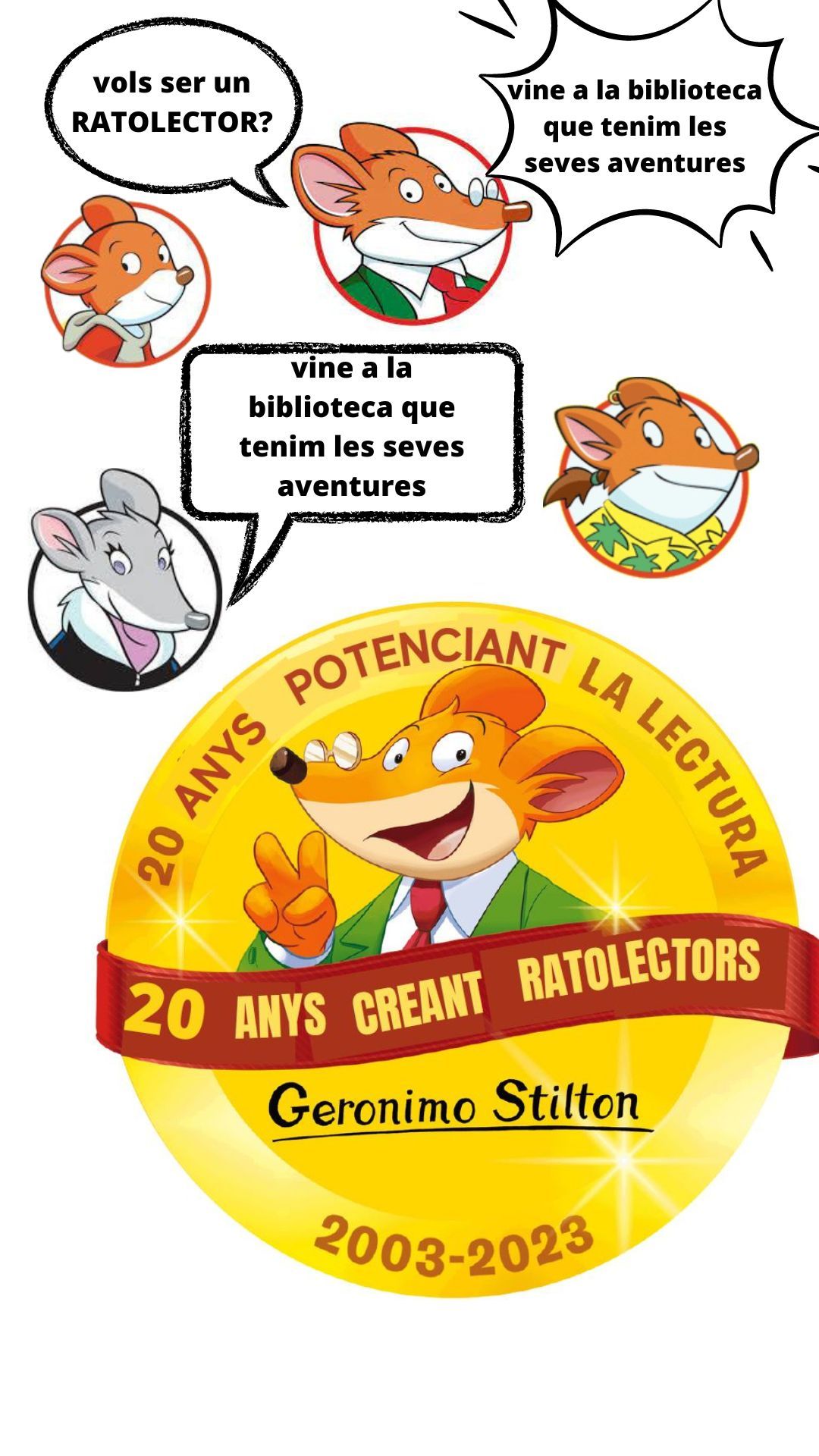 20 ANYS CREANT RATOLECTORS AMB GERONIMO STILTON
