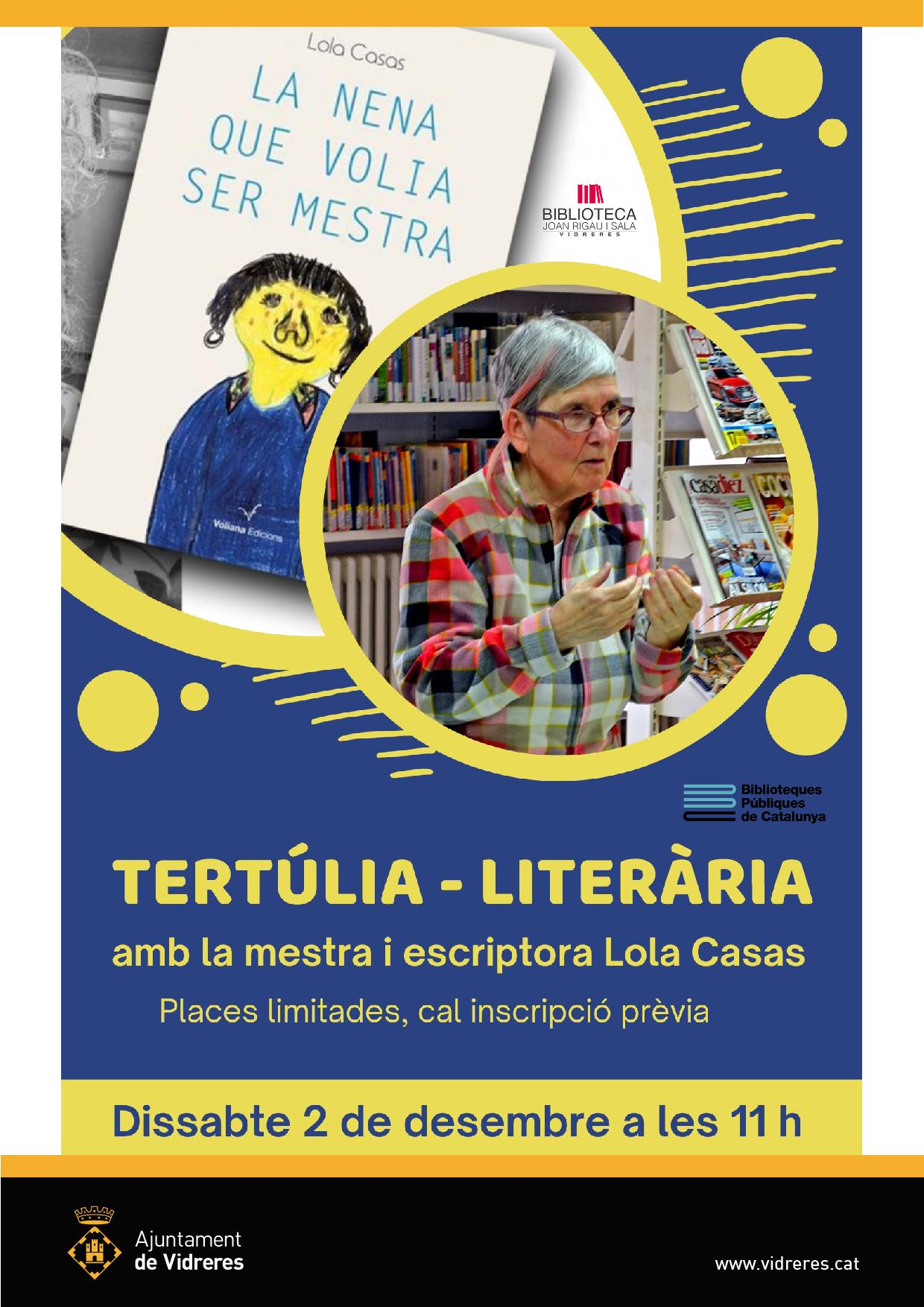 Tertúlia literària amb Lola Casas
