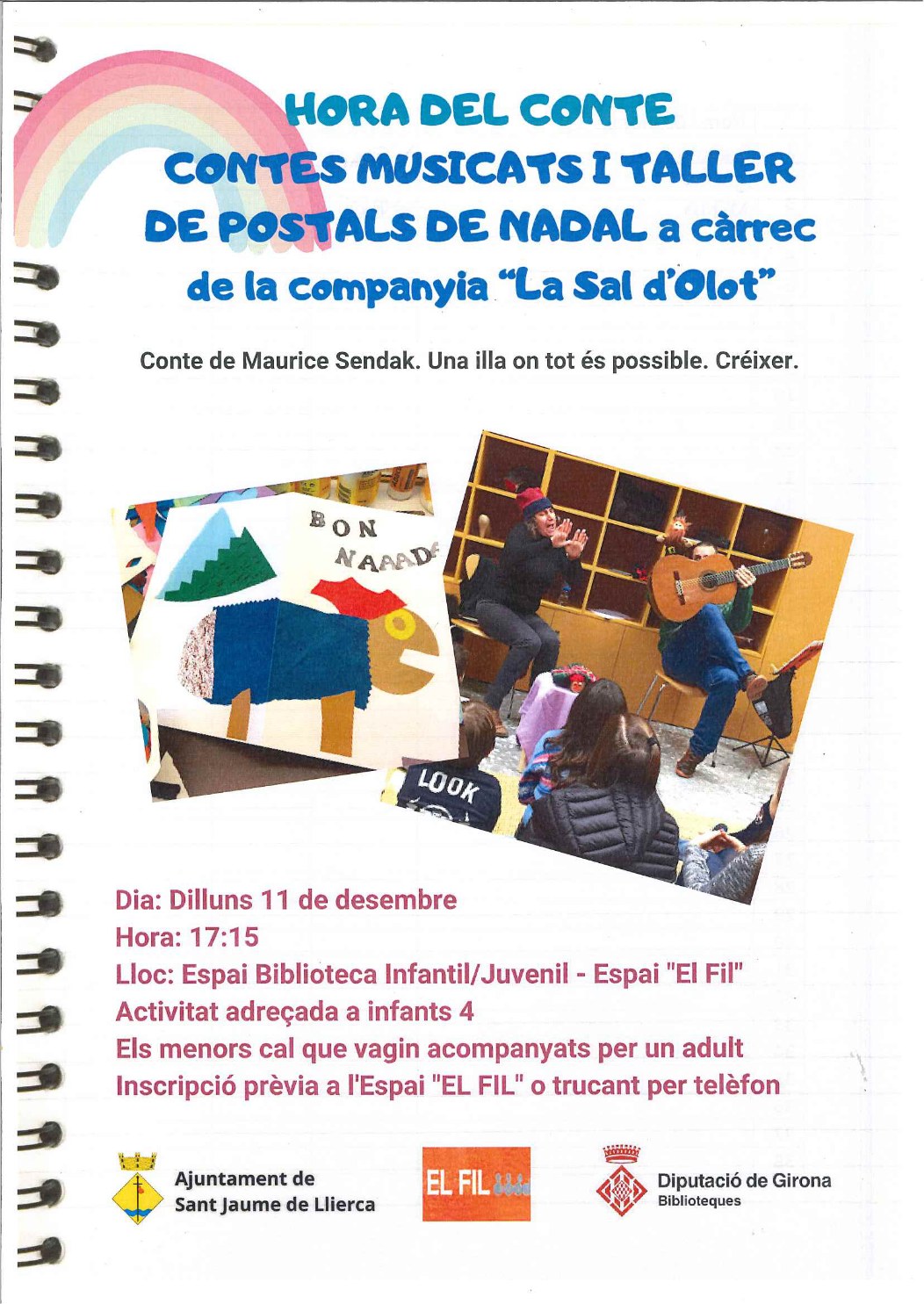 CONTES MUSICATS I TALLER DE POSTALS DE NADAL a càrrec de la Companyia La Sal d'Olot