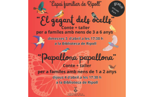Conte + taller "Papallona papallona" per a famílies amb nens d' 1 a 2 anys