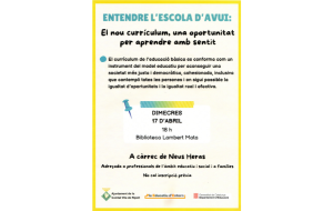 Entendre l'escola d'avui: El nou currículum, una oportunitat per aprendre amb sentit