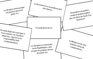 CORRELLENGUA: Exposició "L'Estenedor", amb frases de Carme Junyent