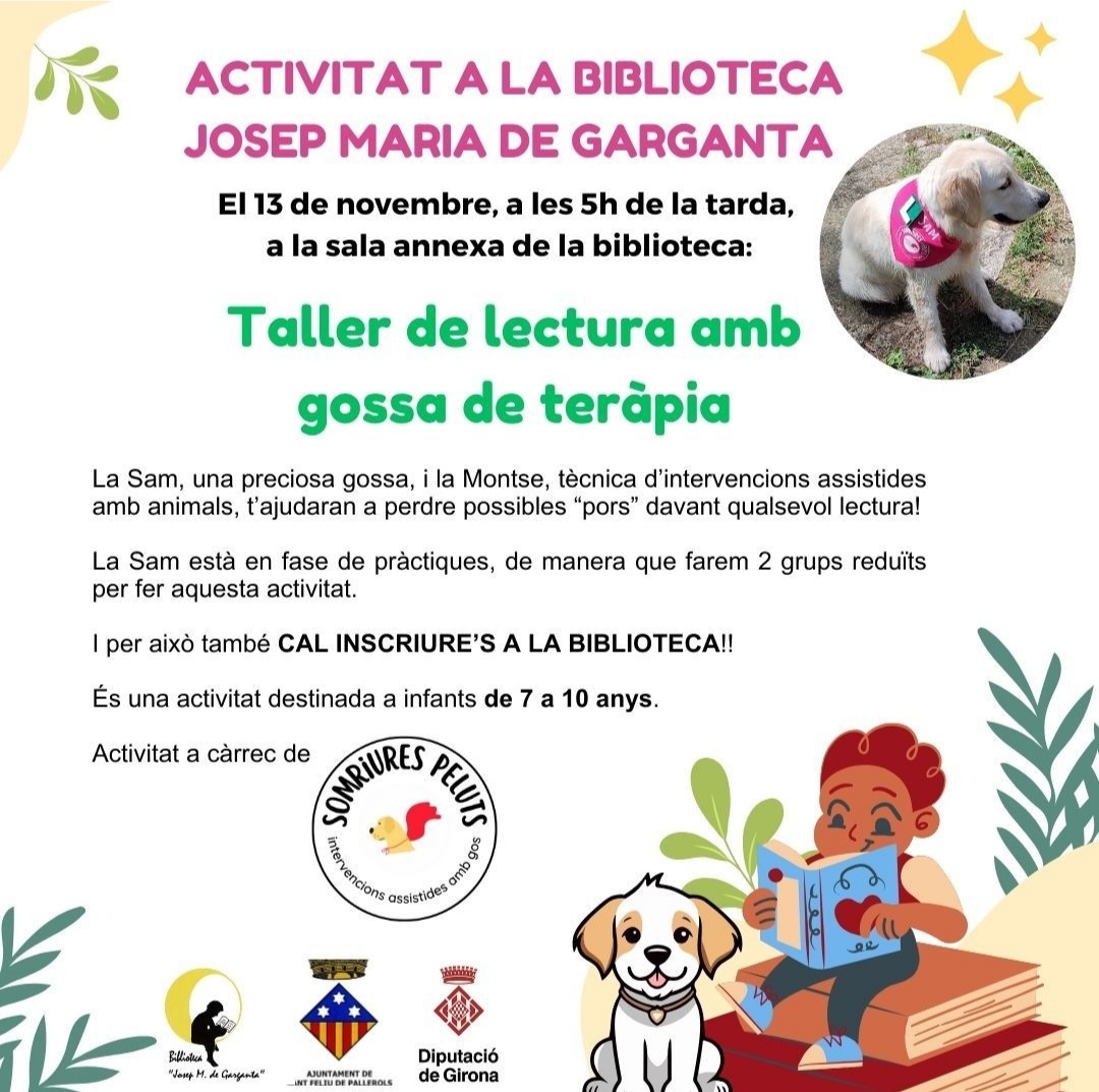 Taller de lectura amb gossa de teràpia