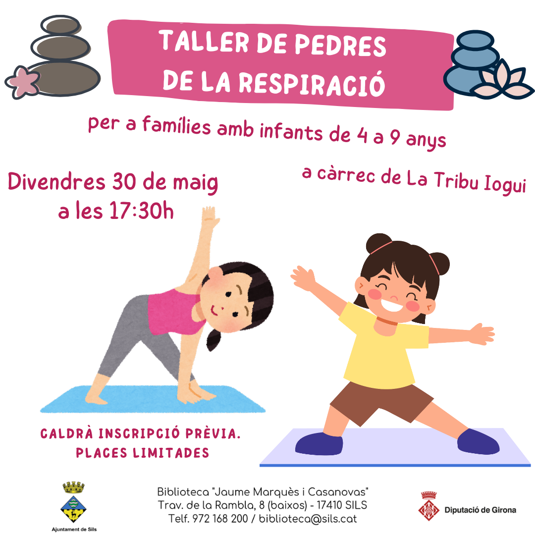 Iogui conte i Taller: pedres de la respiració. Per a infants entre 4 i 8 anys. 