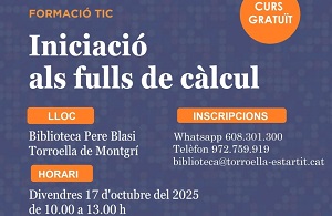 Taller d'informàtica: Iniciació als fulls de càlcul