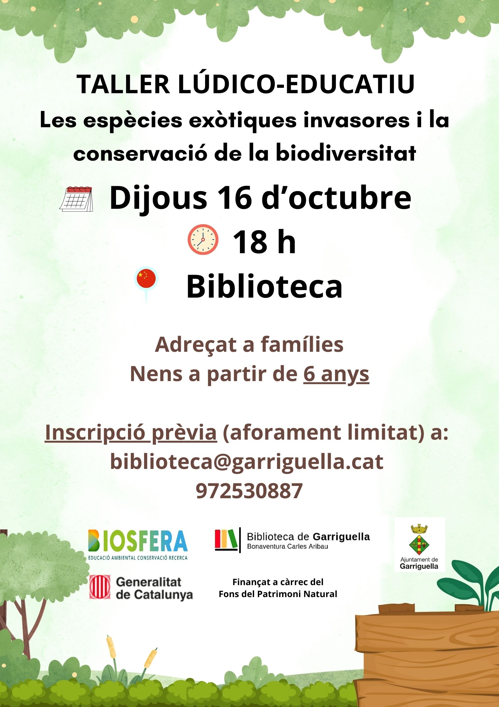 Taller lúdico-educatiu "Les espècies exòtiques invasores i la conservació de la biodiversitat"
