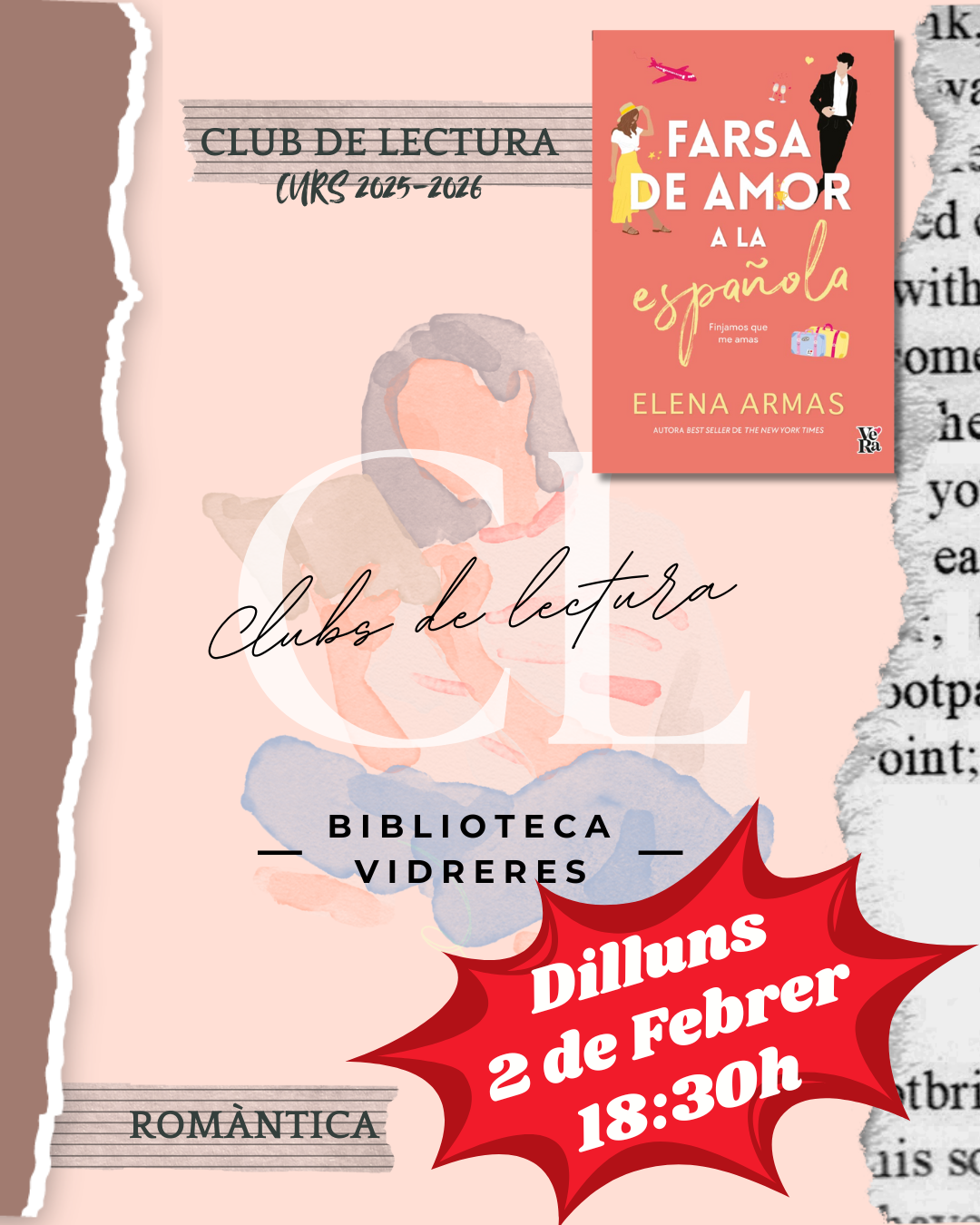 CLUB DE LECTURA ROMÀNTICA: "Farsa de amor a la española", d'Elena Armas