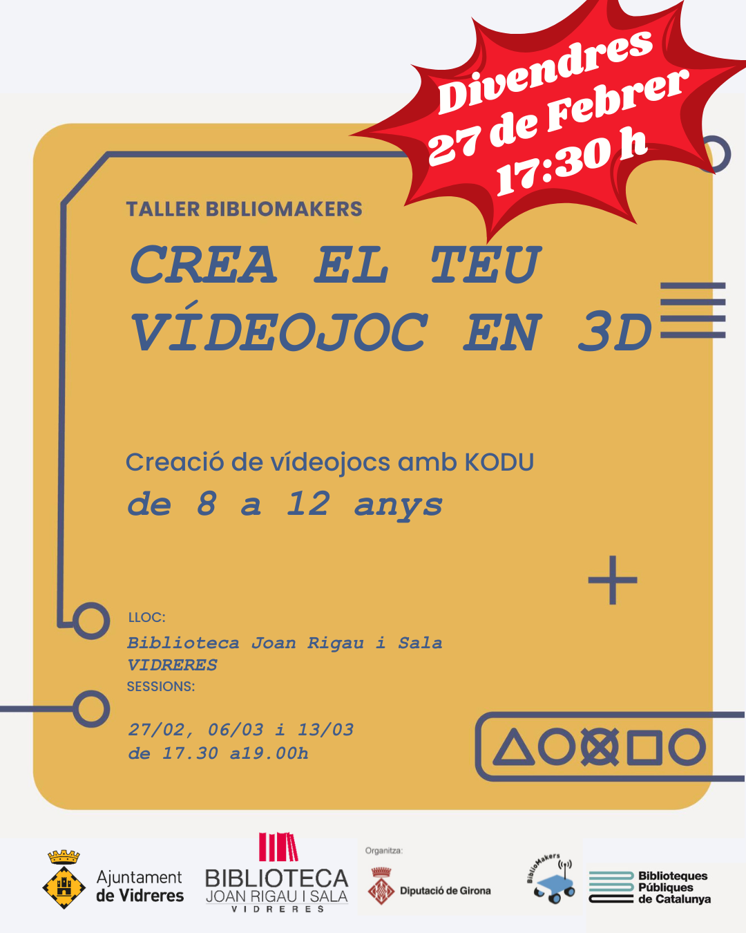 BIBLIOMAKERS: Crea el teu videojoc en 3D